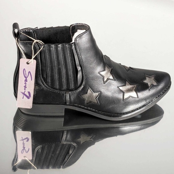 NWT /NIB SEVEN7
ROCKSTAR FAUX LEATHER BLOCK HEEL ANKLE BOOTS -10 - Picture 5 of 8